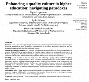 Kwaliteitscultuur artikel